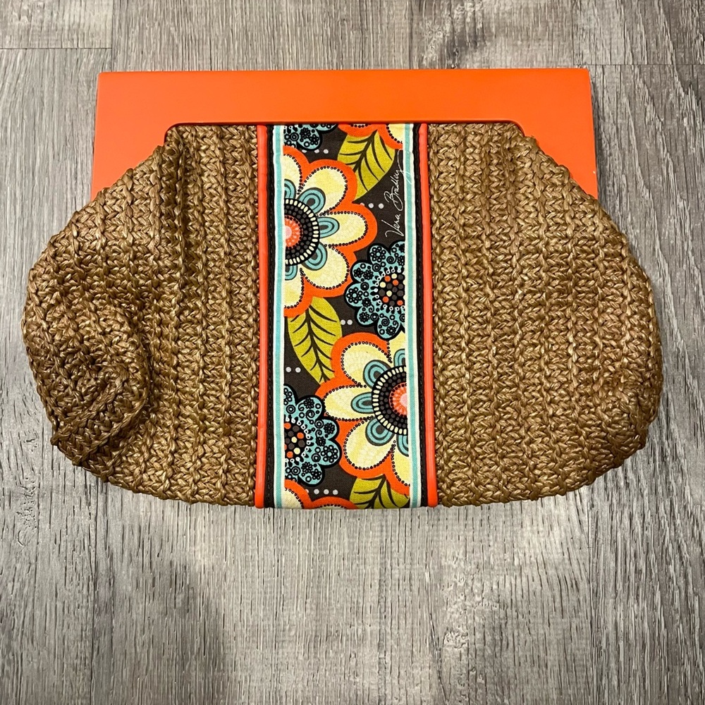 Vera Bradley Fun in the Sun Straw Clutch in Flower Power